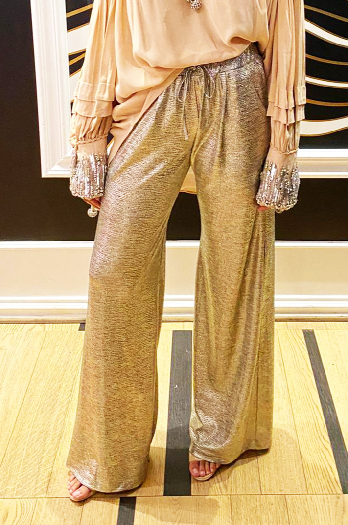 "Nora" Parisian Metallic Pants