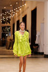 "Camille" Parisian Chartreuse Mini Dress