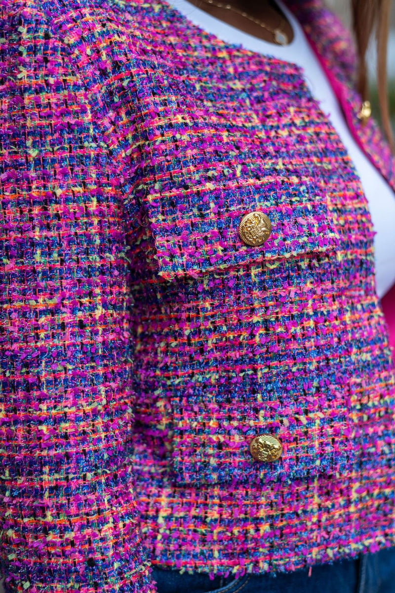 "Rosalie" Pink Tweed Jacket