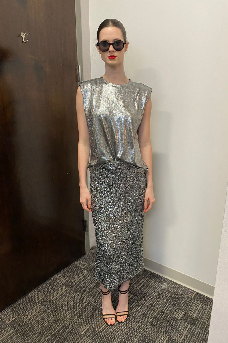 "Marcie" Sequins Pencil Skirt