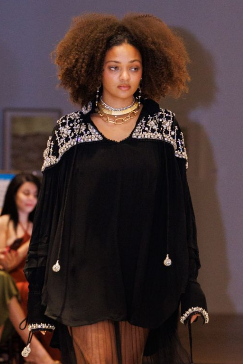 "Andrea" Parisian Beaded Blouse