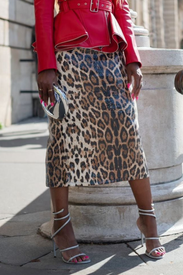 "Elsa" Animal Print  Midi Skirt