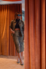 "Katia" Parisian Leopard Skirt Set