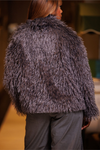 "Gabrielle" Parisian Smokey Grey Shaggy Jacket