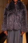 "Gabrielle" Parisian Smokey Grey Shaggy Jacket
