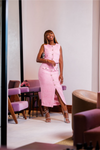 "Elle" Pink Tweed Skirt Set