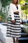 "Mariah" Black And White Riffle Skirt
