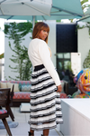 "Mariah" Black And White Riffle Skirt