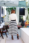 "Mariah" Black And White Riffle Skirt