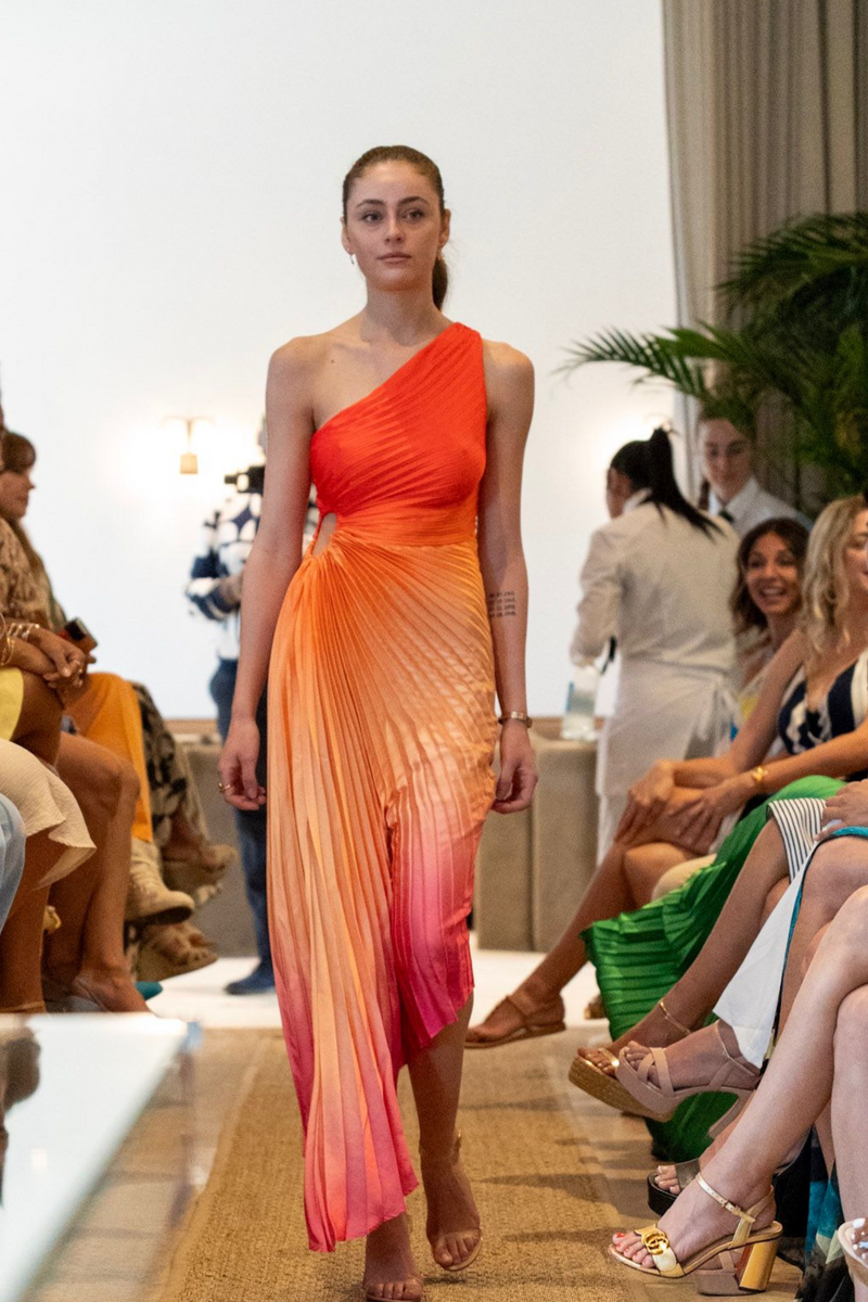"Raissa" Orange/Pink Ombre Dress