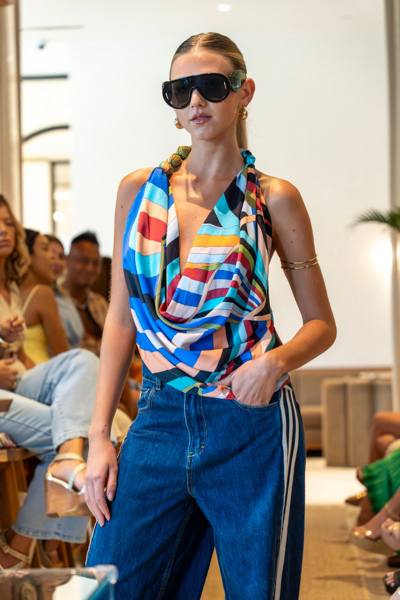 "Cassie" Multiprint Top