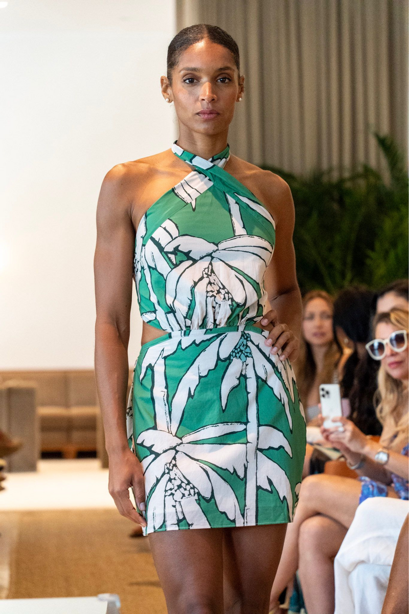 "Joya" Palm Tree Print Dress