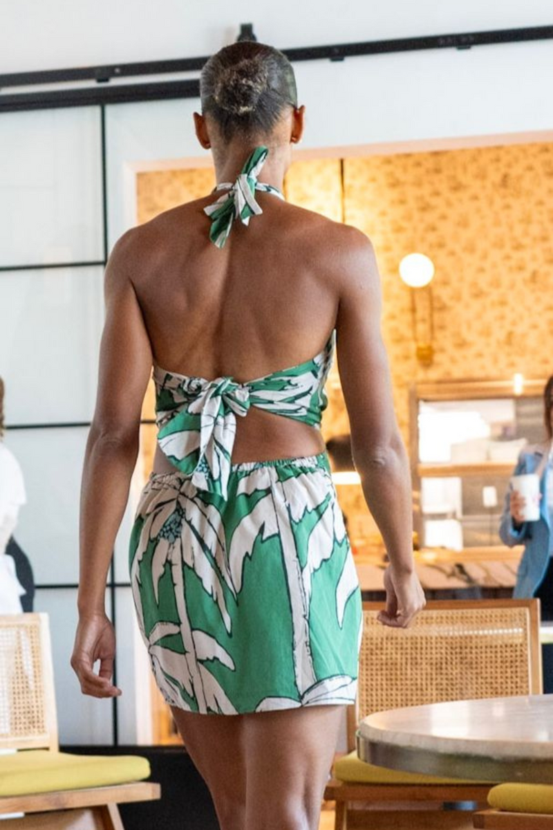 "Joya" Palm Tree Print Dress