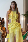 "Anaïs" Parisian Yellow Cut Out Dress
