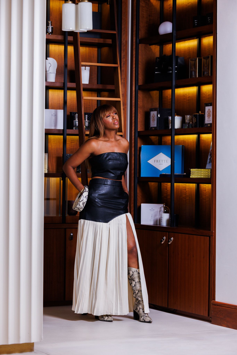 "Lola" Faux Leather Skirt Set