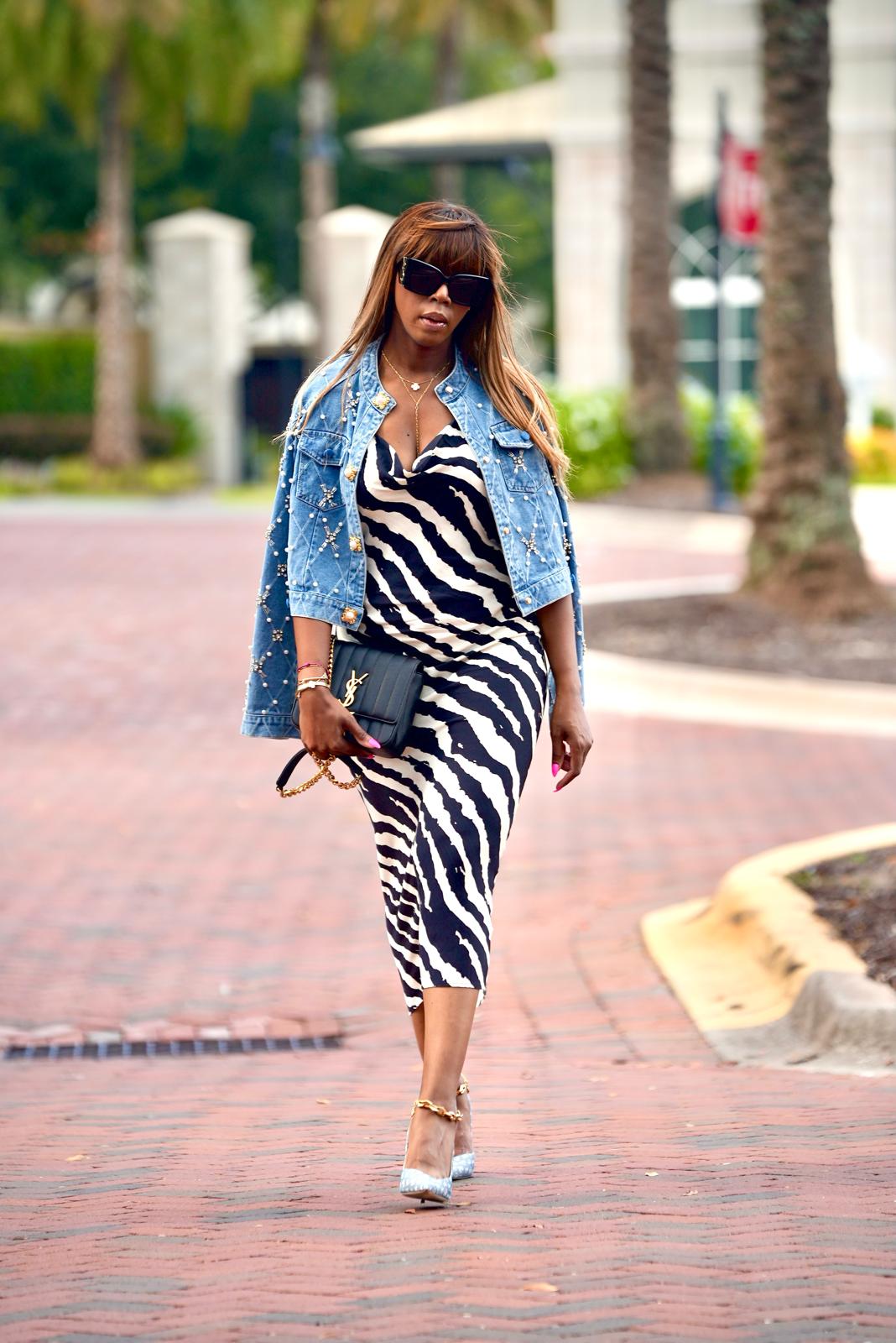 Sidney Zebra Print Dress Medium