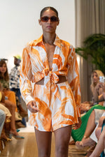 "Samira" Orange and White Short Set