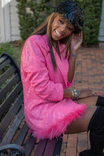 "Paris" Pink Sequins Jacket Dress