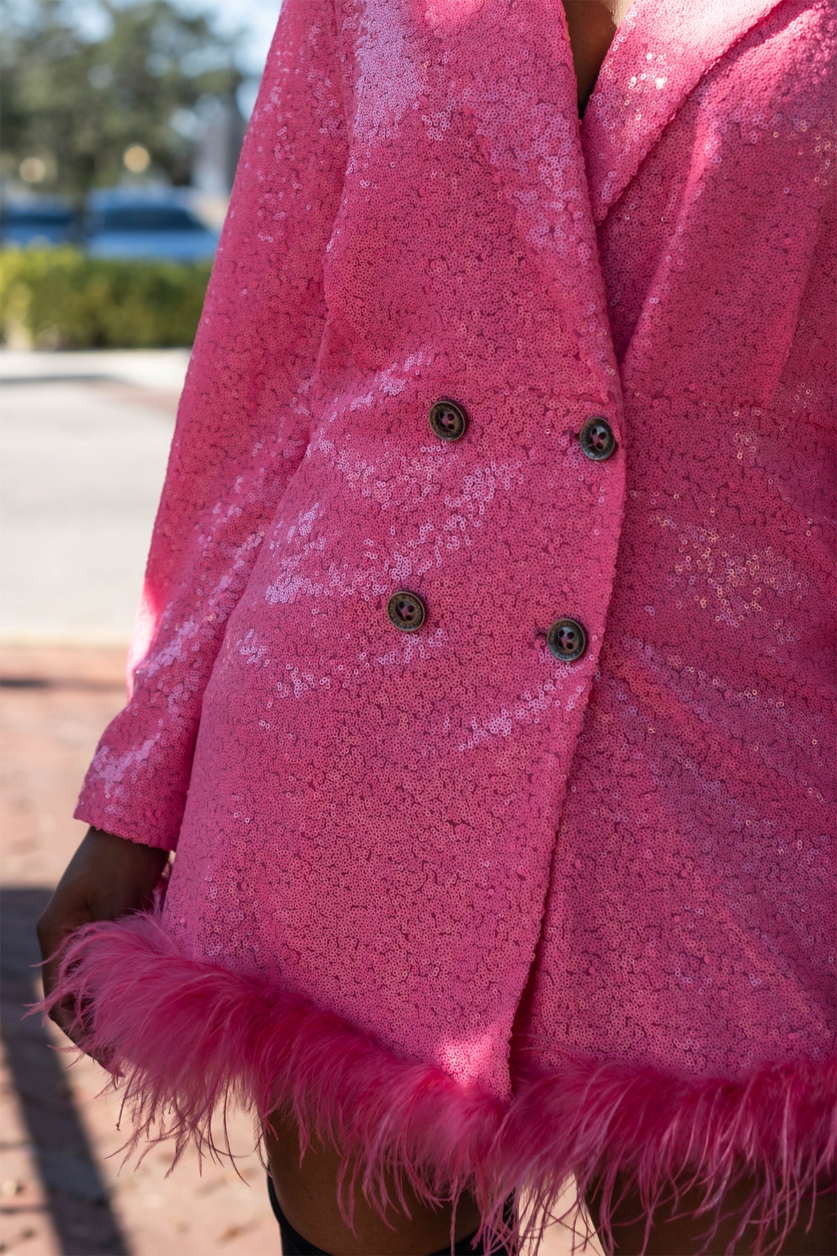 Paris Pink Sequins Jacket Dress Medium Paris Pink Sequins Jacket Dress Medium